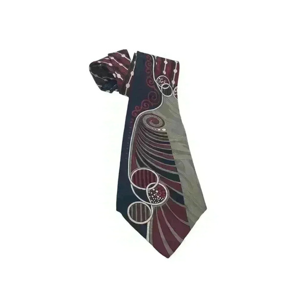 Retro Neck tie MCM Modernist Brutalist Silk Abstract Palatina Necktie Vintage - Picture 2 of 13